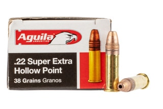 Aguila Super Extra High Velocity 22LR 38gr Hollow Point Rimfire Ammo - Box of 50